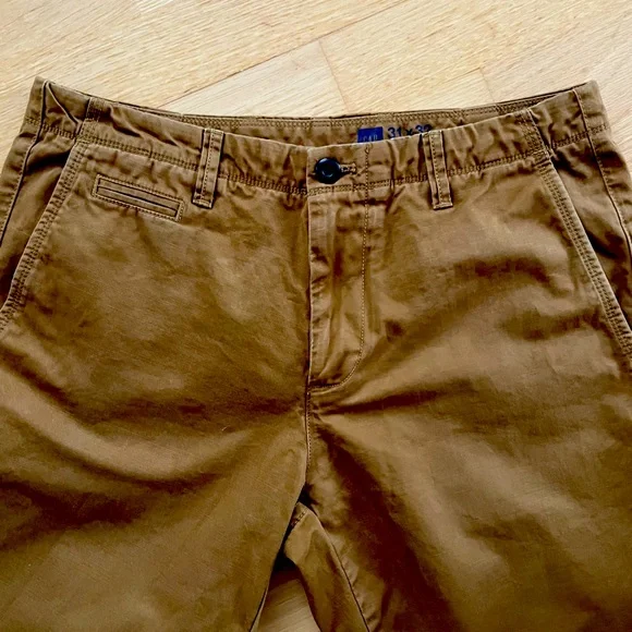 Gap Men’s Straight Leg Pants 31 x 32 Dark Khaki - Picture 6 of 8